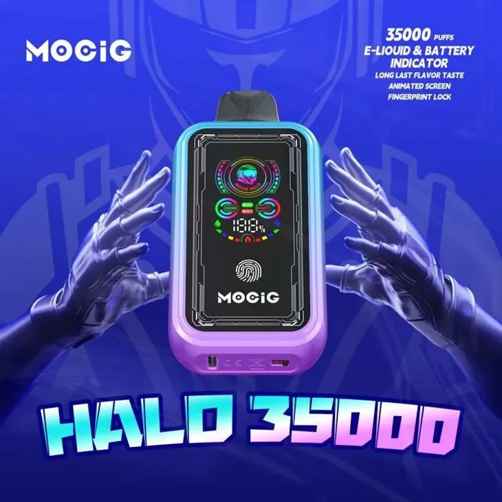 Mocig-Halo-35000puffs-Bood-Video-Salt-Switch-Smartphone-Turbo-38K-Peek-Bar-Cigarrillo-Electronico-Jnr-Puff-Bar-Disposable-Vape MOCIG HALO 35K