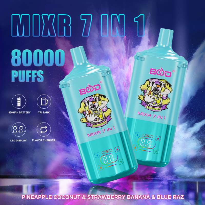 Pineapple-coconut-Strawberry-banana-Blue-razBOOD MIXR 7 IN 1 80000 Pineapple-coconut-Strawberry-banana-Blue-razBOOD MIXR 7 IN 1 80000