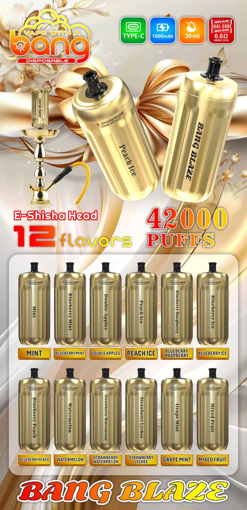 BANG BLAZE E-Shisha Head 42000 27 BANG BLAZE E-Shisha Head 42000 27