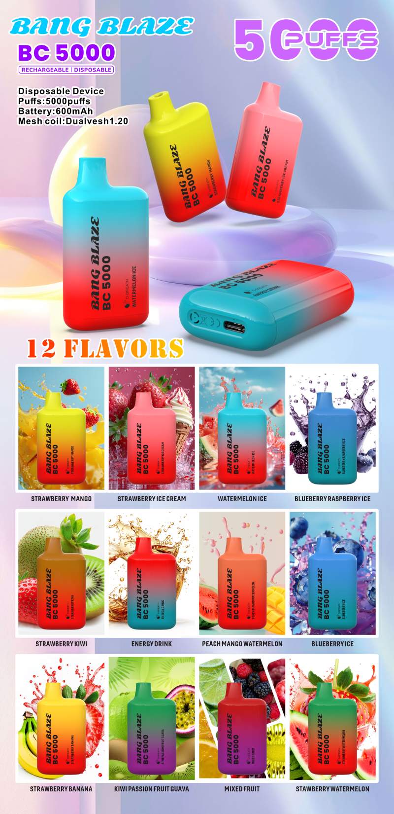 BANG BLAZE BC 5000 Taste LIST