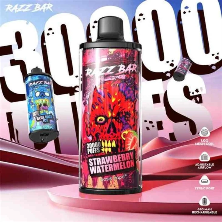 Nicotine-Salts-Europe-30000-Puffs-Razz-Bar-EU-Warehouser-Oil-E-Cigarettes-Puff-Original-Factory-Vape-Manufacture_RAZZ BAR 30000